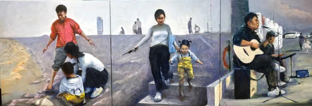 画布上的生命长河——杨艺庆《日出海湾》的乡土情怀与艺术史诗(图5)